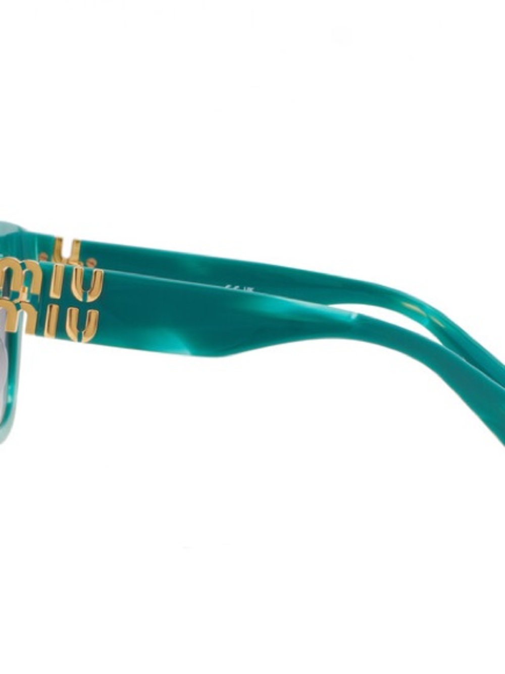 Miu Miu Green Sunglasses with Gold Logo - Picture 2 of 4